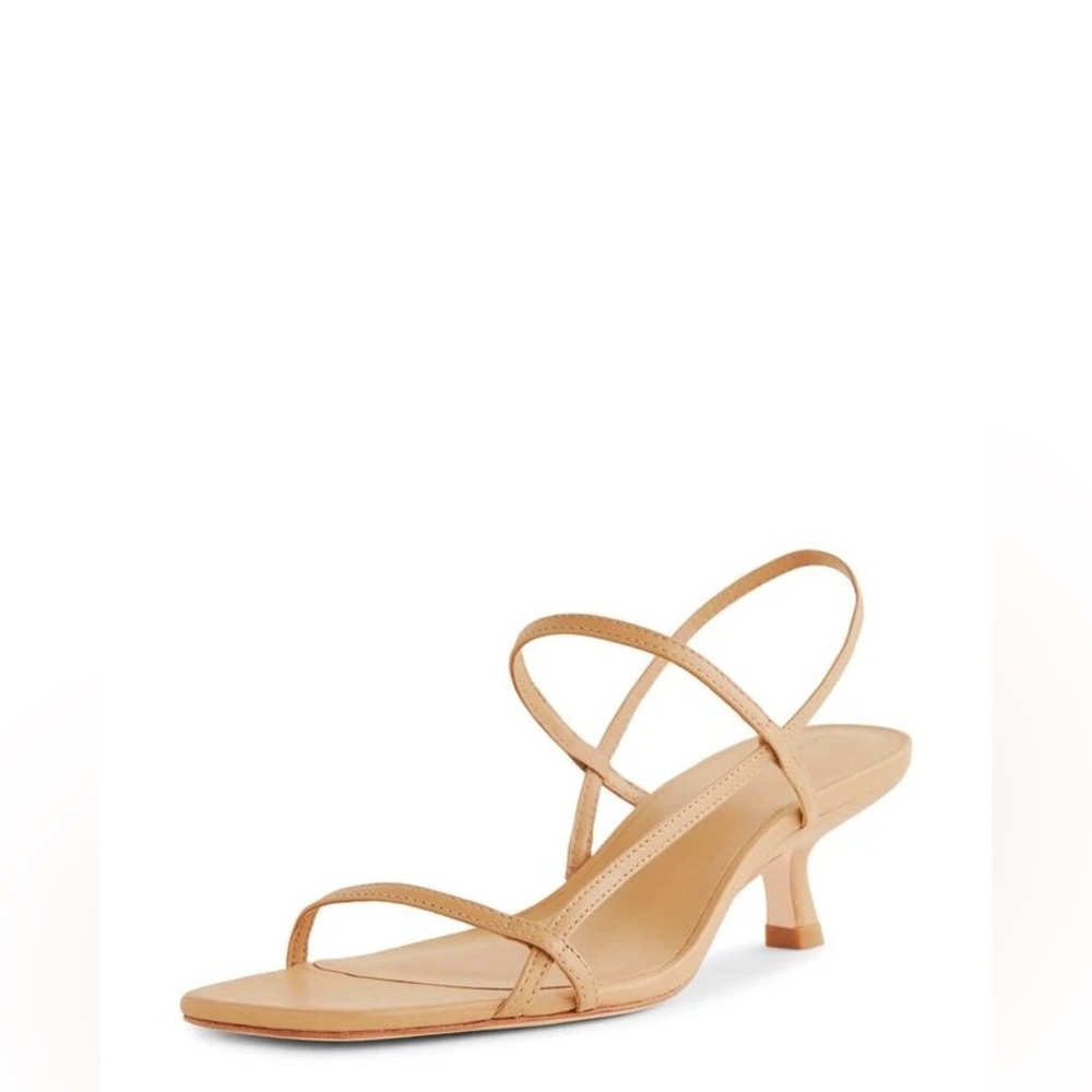 Reformation Serenity Bare Kitten Heel Sandal In Buff Tan Size 7.5 - Picture 13 of 13